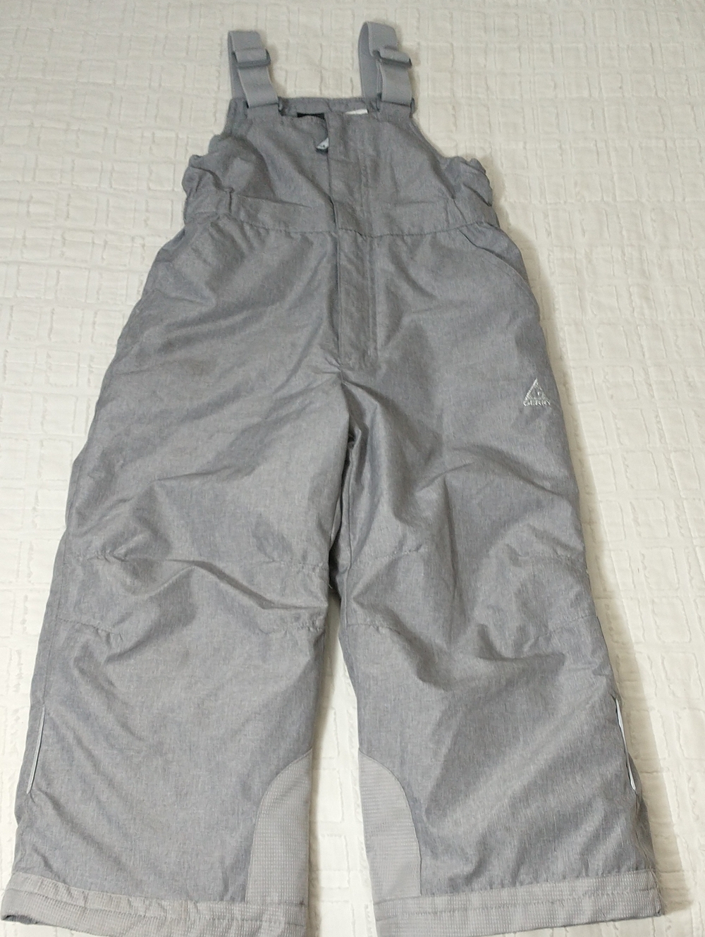LIKE NEW Gerry Girls Bib Snow Pants, Size 5, Silver Gray, Reflective, Winter